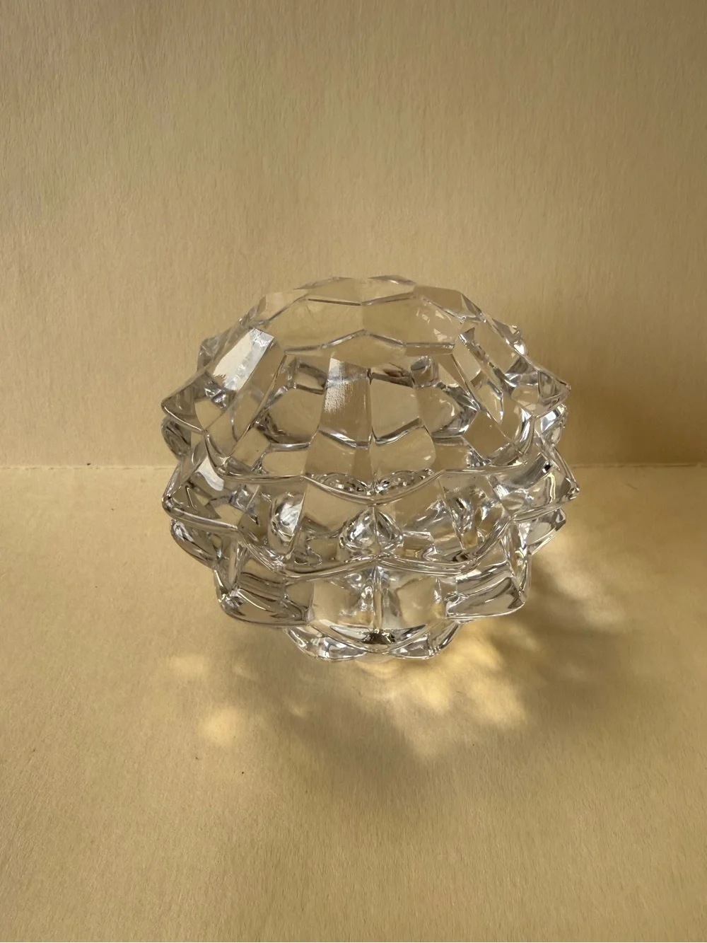 Tiffany & Co. Clear Crystal Glass Pinecone Candlestick Holder Paperweight.